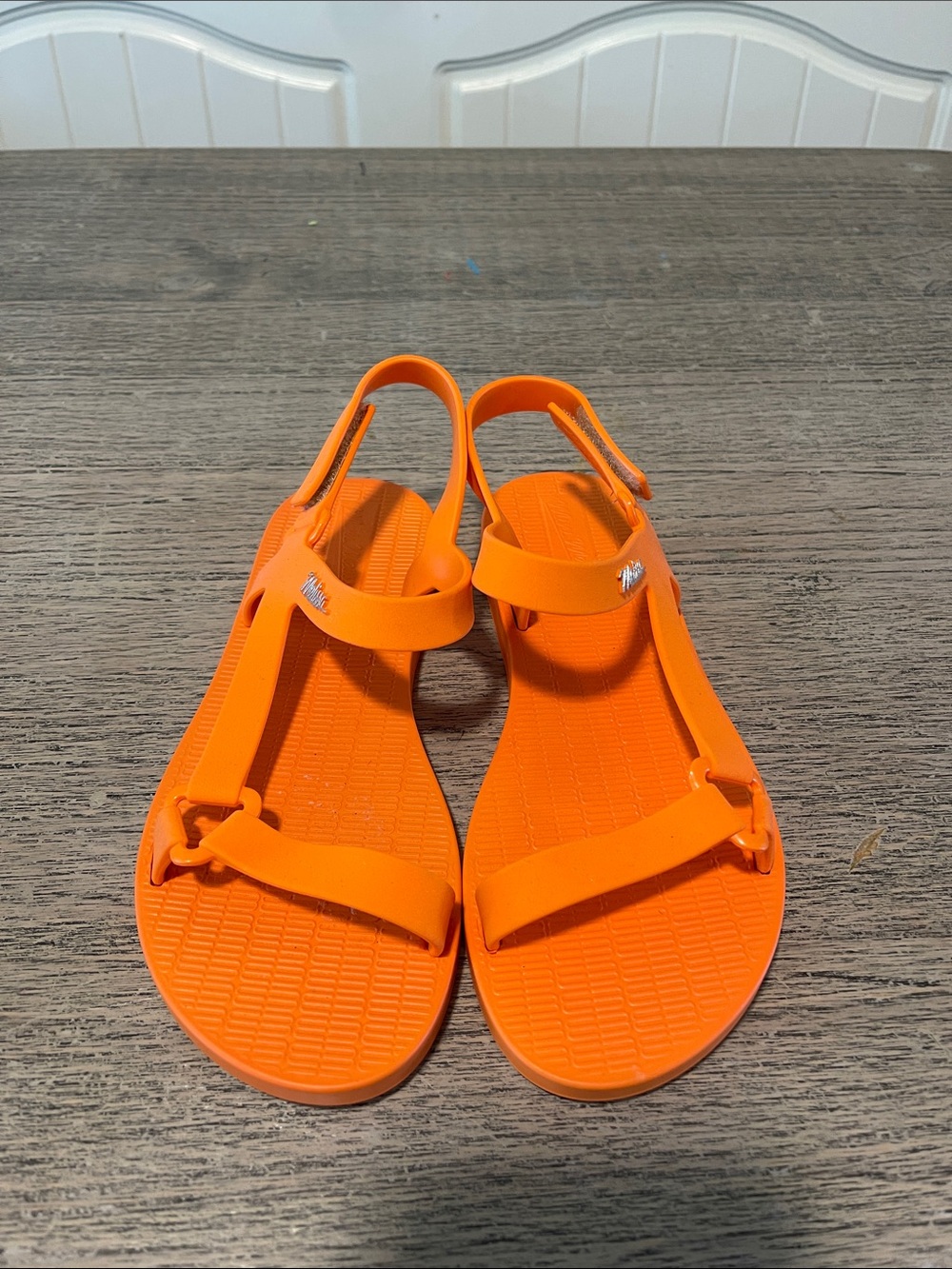 Mini Melissa Sun Downtown Sandals‎ Orange Girls Size 4